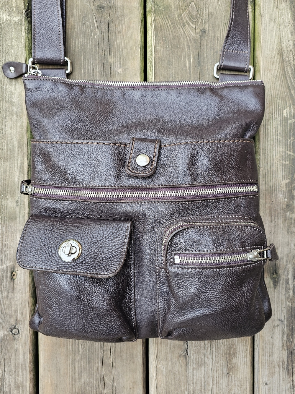 Roots Leather Crossbody Bag